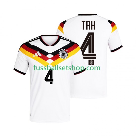 Günstige Fußball Trikotsatz Deutschland Jonathan Tah 4 Herren Heimtrikot World Cup 2026 Kurzarm
