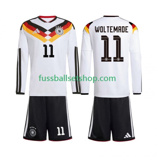 Günstige Fußball Trikotsatz Deutschland Woltemade 11 Kinder Heimtrikot World Cup 2026 Langarm
