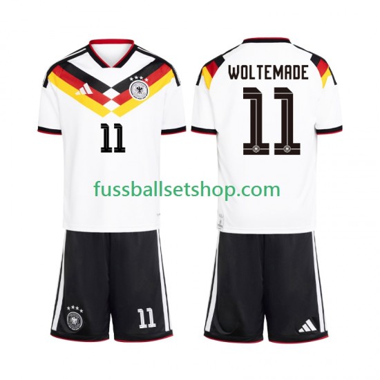 Günstige Fußball Trikotsatz Deutschland Woltemade 11 Kinder Heimtrikot World Cup 2026 Kurzarm