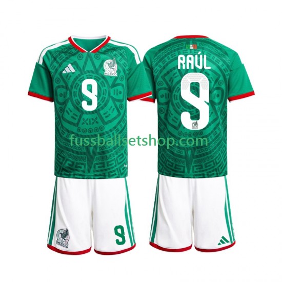 Günstige Fußball Trikotsatz Mexiko Raul Jimenez 9 Kinder Heimtrikot World Cup 2026 Kurzarm