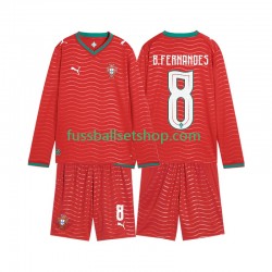 Günstige Fußball Trikotsatz Portugal Bruno Fernandes 8 Kinder Heimtrikot World Cup 2026 Langarm
