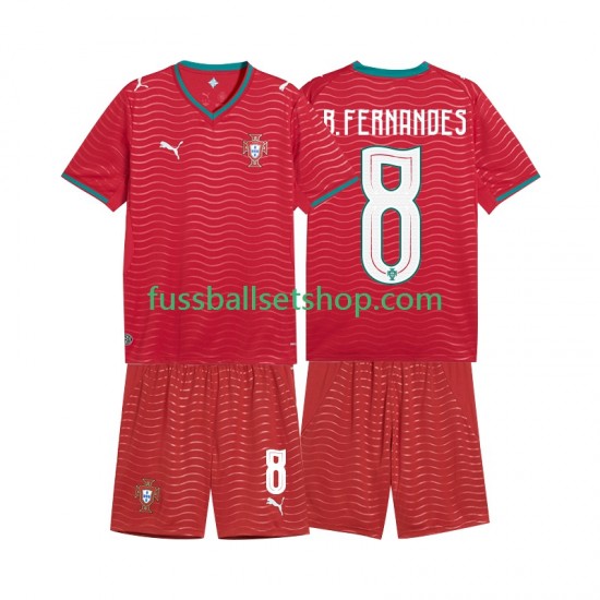 Günstige Fußball Trikotsatz Portugal Bruno Fernandes 8 Kinder Heimtrikot World Cup 2026 Kurzarm