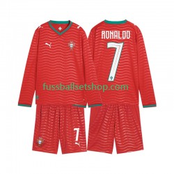 Günstige Fußball Trikotsatz Portugal Cristiano Ronaldo 7 Kinder Heimtrikot World Cup 2026 Langarm