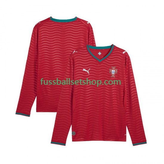 Günstige Fußball Trikotsatz Portugal Herren Heimtrikot World Cup 2026 Langarm
