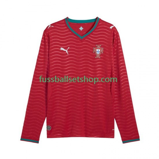 Günstige Fußball Trikotsatz Portugal Herren Heimtrikot World Cup 2026 Langarm