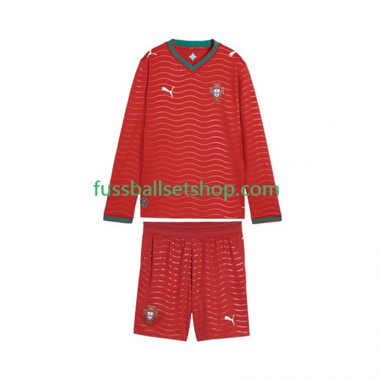 Günstige Fußball Trikotsatz Portugal Kinder Heimtrikot World Cup 2026 Langarm