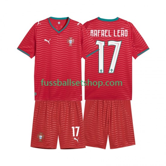 Günstige Fußball Trikotsatz Portugal Rafael Leao 17 Kinder Heimtrikot World Cup 2026 Kurzarm