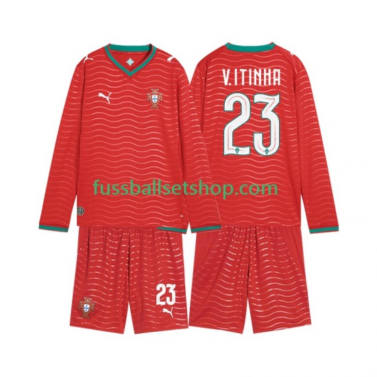 Günstige Fußball Trikotsatz Portugal Vitinha 23 Kinder Heimtrikot World Cup 2026 Langarm
