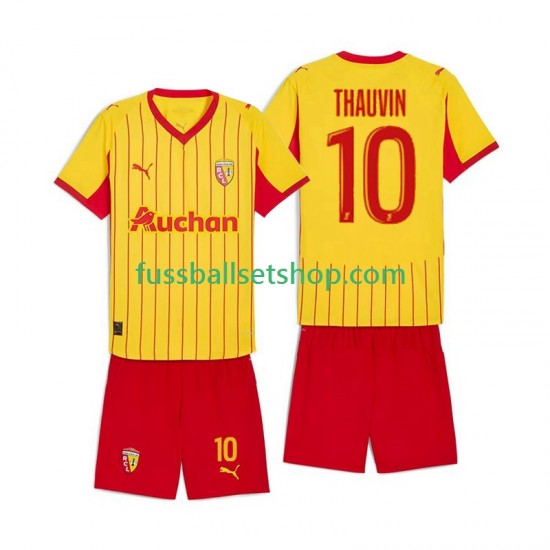 Günstige Fußball Trikotsatz RC Lens Florian Thauvin 10 Kinder Heimtrikot 2025-2026 Kurzarm