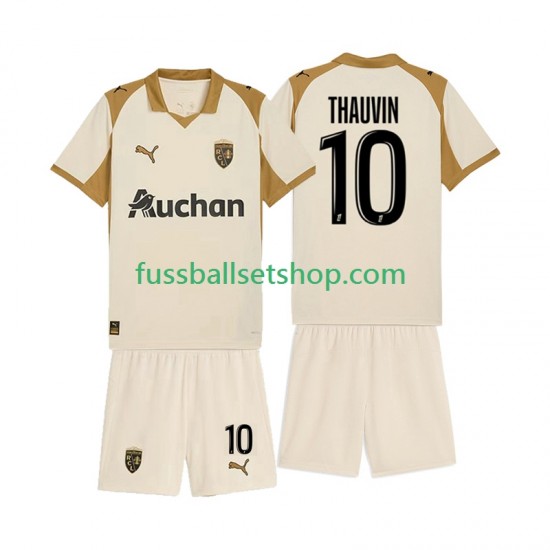 Günstige Fußball Trikotsatz RC Lens Florian Thauvin 10 Kinder Ausweichtrikot 2025-2026 Kurzarm