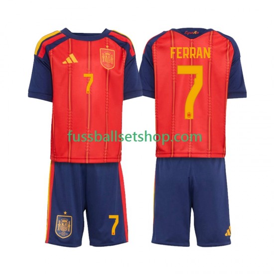 Günstige Fußball Trikotsatz Spanien Ferran Torres 7 Kinder Heimtrikot World Cup 2026 Kurzarm