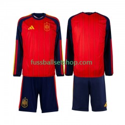 Günstige Fußball Trikotsatz Spanien Kinder Heimtrikot World Cup 2026 Langarm