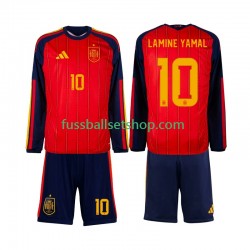 Günstige Fußball Trikotsatz Spanien Lamine Yamal 10 Kinder Heimtrikot World Cup 2026 Langarm
