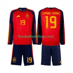 Günstige Fußball Trikotsatz Spanien Lamine Yamal 19 Kinder Heimtrikot World Cup 2026 Langarm