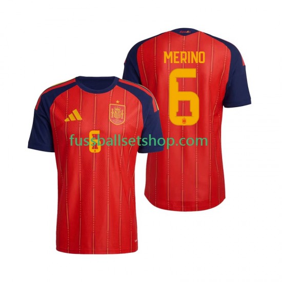 Günstige Fußball Trikotsatz Spanien Mikel Merino 6 Herren Heimtrikot World Cup 2026 Kurzarm