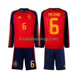 Günstige Fußball Trikotsatz Spanien Mikel Merino 6 Kinder Heimtrikot World Cup 2026 Langarm