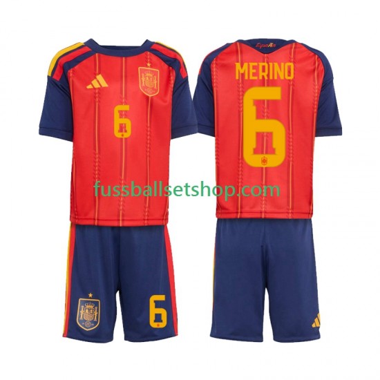 Günstige Fußball Trikotsatz Spanien Mikel Merino 6 Kinder Heimtrikot World Cup 2026 Kurzarm