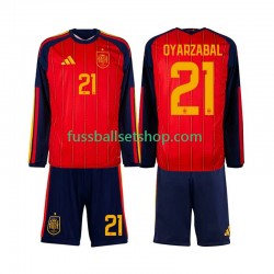 Günstige Fußball Trikotsatz Spanien Mikel Oyarzabal 21 Kinder Heimtrikot World Cup 2026 Langarm