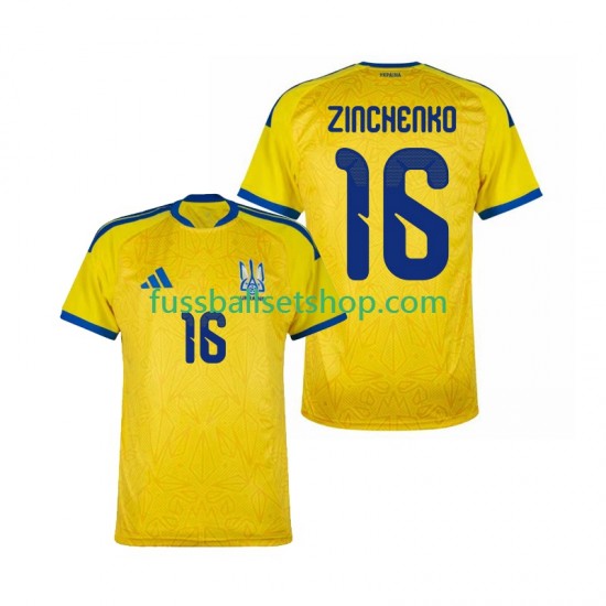 Günstige Fußball Trikotsatz Ukraine Oleksandr Zinchenko 16 Herren Heimtrikot World Cup 2026 Kurzarm