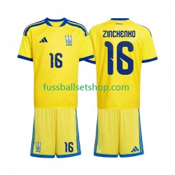Günstige Fußball Trikotsatz Ukraine Oleksandr Zinchenko 16 Kinder Heimtrikot World Cup 2026 Kurzarm