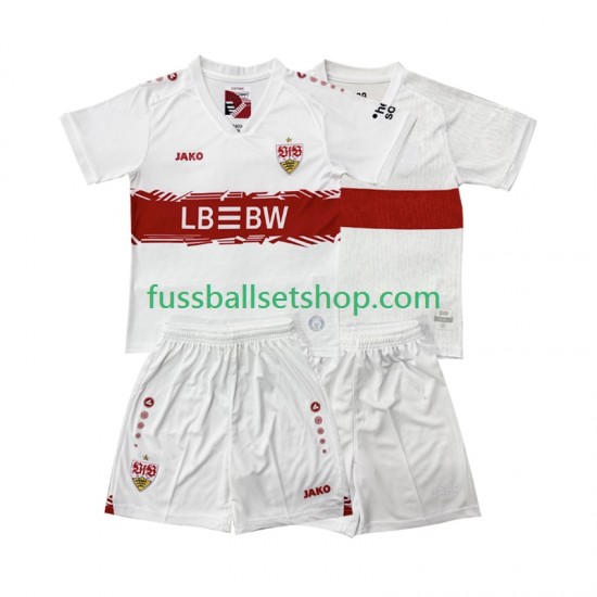Günstige Fußball Trikotsatz VfB Stuttgart Kinder Heimtrikot 2025-2026 Kurzarm