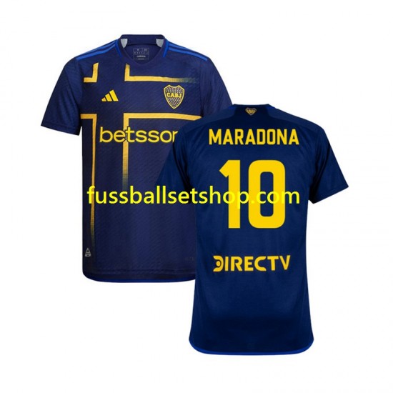Günstige Fußball Trikotsatz Boca Juniors MARADONA 10 Herren Ausweichtrikot 2024-2025 Kurzarm