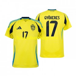 Günstige Fußball Trikotsatz Schweden Viktor Gyokeres 17 Herren Heimtrikot 2024 Kurzarm
