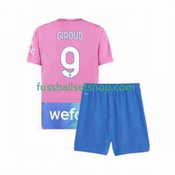 Günstige Fußball Trikotsatz AC Mailand Olivier Giroud 9 Kinder Ausweichtrikot 2023-2024 Kurzarm