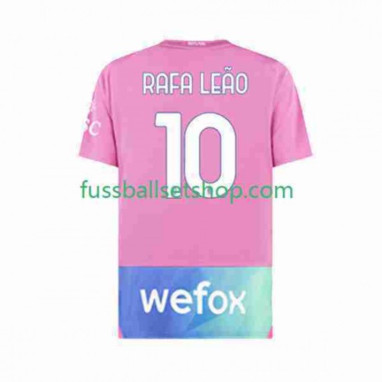 Günstige Fußball Trikotsatz AC Mailand Rafael Leao 10 Herren Ausweichtrikot 2023-2024 Kurzarm