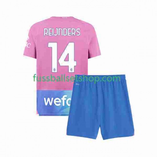 Günstige Fußball Trikotsatz AC Mailand Tijjani Reijnders 14 Kinder Ausweichtrikot 2023-2024 Kurzarm