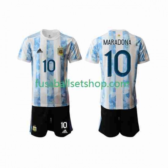 Günstige Fußball Trikotsatz Argentinien Maradona 10 2020-2021 Kinder Heimtrikot Kurzarm