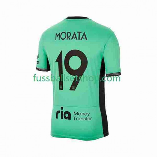Günstige Fußball Trikotsatz Atlético Madrid 2 Alvaro Morata 19 Herren Ausweichtrikot 2023-2024 Kurzarm