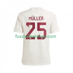 Günstige Fußball Trikotsatz FC Bayern München Thomas Muller 25 Herren Ausweichtrikot 2023-2024 Kurzarm