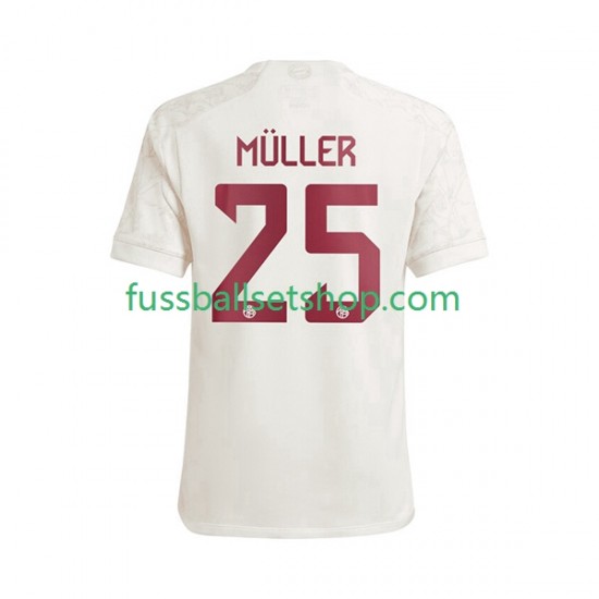 Günstige Fußball Trikotsatz FC Bayern München Thomas Muller 25 Herren Ausweichtrikot 2023-2024 Kurzarm