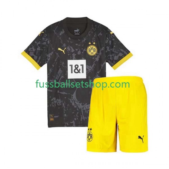 Günstige Fußball Trikotsatz Borussia Dortmund Kinder Auswärtstrikot 2023-2024 Kurzarm