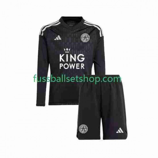 Günstige Fußball Trikotsatz Leicester City Torwart Kinder Ausweichtrikot 2023-2024 Langarm