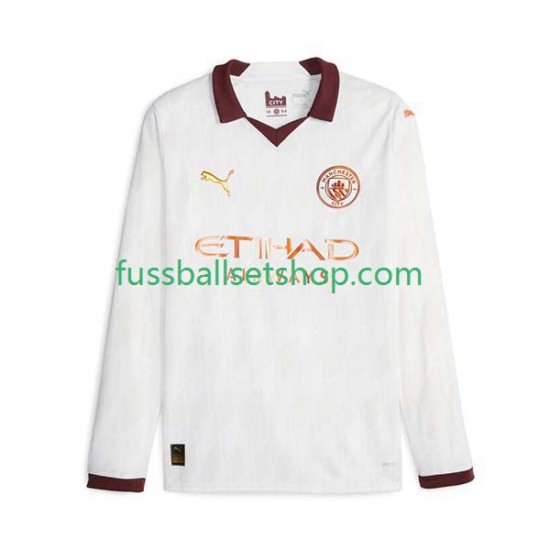 Günstige Fußball Trikotsatz Manchester City Herren Auswärtstrikot 2023-2024 Langarm