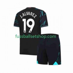 Günstige Fußball Trikotsatz Manchester City Julian Alvarez 19 Kinder Ausweichtrikot 2023-2024 Kurzarm