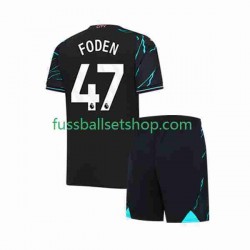 Günstige Fußball Trikotsatz Manchester City Phil Foden 47 Kinder Ausweichtrikot 2023-2024 Kurzarm