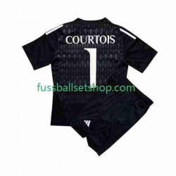 Günstige Fußball Trikotsatz Real Madrid Thibaut Courtois 1 Torwart Kinder Auswärtstrikot 2023-2024 Kurzarm