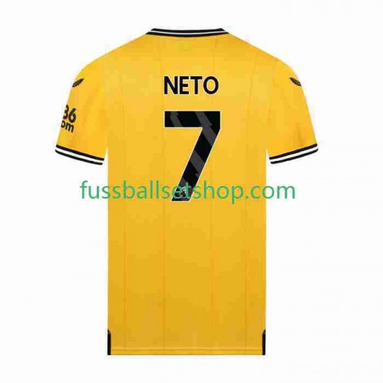 Günstige Fußball Trikotsatz Wolverhampton Wanderers NETO 7 Herren Heimtrikot 2023-2024 Kurzarm