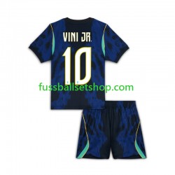 Günstige Fußball Trikotsatz Brasilien Vinicius Junior 10 Kinder Auswärtstrikot World Cup 2026 Kurzarm
