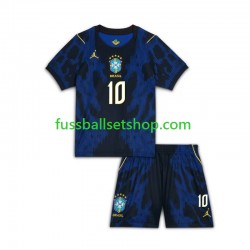 Günstige Fußball Trikotsatz Brasilien Vinicius Junior 10 Kinder Auswärtstrikot World Cup 2026 Kurzarm
