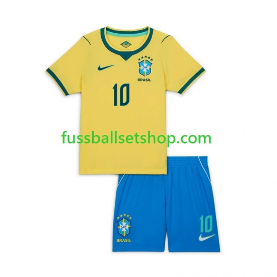 Günstige Fußball Trikotsatz Brasilien Vinicius Junior 10 Kinder Heimtrikot World Cup 2026 Kurzarm