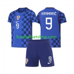 Günstige Fußball Trikotsatz Kroatien Andrej Kramaric 9 Kinder Auswärtstrikot World Cup 2026 Kurzarm
