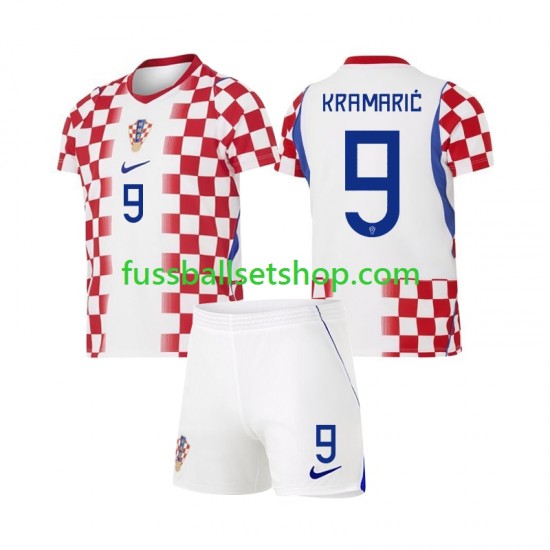 Günstige Fußball Trikotsatz Kroatien Andrej Kramaric 9 Kinder Heimtrikot World Cup 2026 Kurzarm