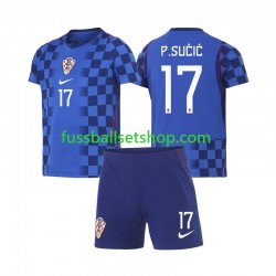 Günstige Fußball Trikotsatz Kroatien Petar Sucic 17 Kinder Auswärtstrikot World Cup 2026 Kurzarm
