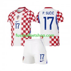 Günstige Fußball Trikotsatz Kroatien Petar Sucic 17 Kinder Heimtrikot World Cup 2026 Kurzarm