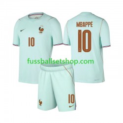 Günstige Fußball Trikotsatz Frankreich Mbappé Kylian 10 Kinder Auswärtstrikot World Cup 2026 Kurzarm