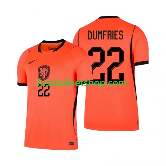 Günstige Fußball Trikotsatz Niederlande Denzel Dumfries 22 Herren Heimtrikot World Cup 2026 Kurzarm